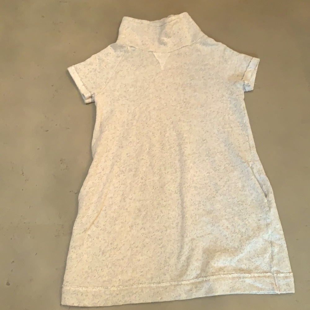 Sweatshirt material turtleneck dress.